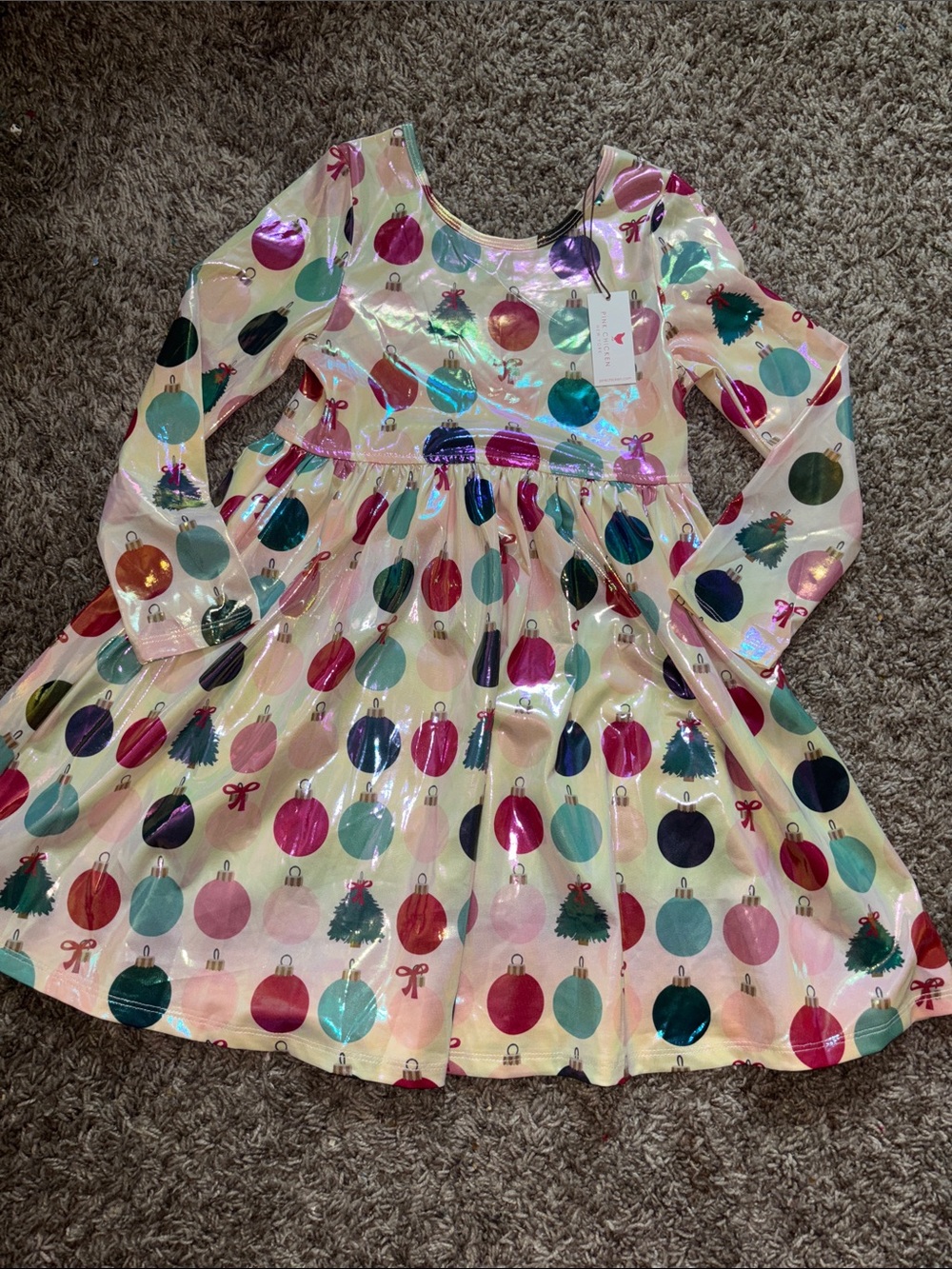 NWT Pink Chicken Christmas Ornament Dress
